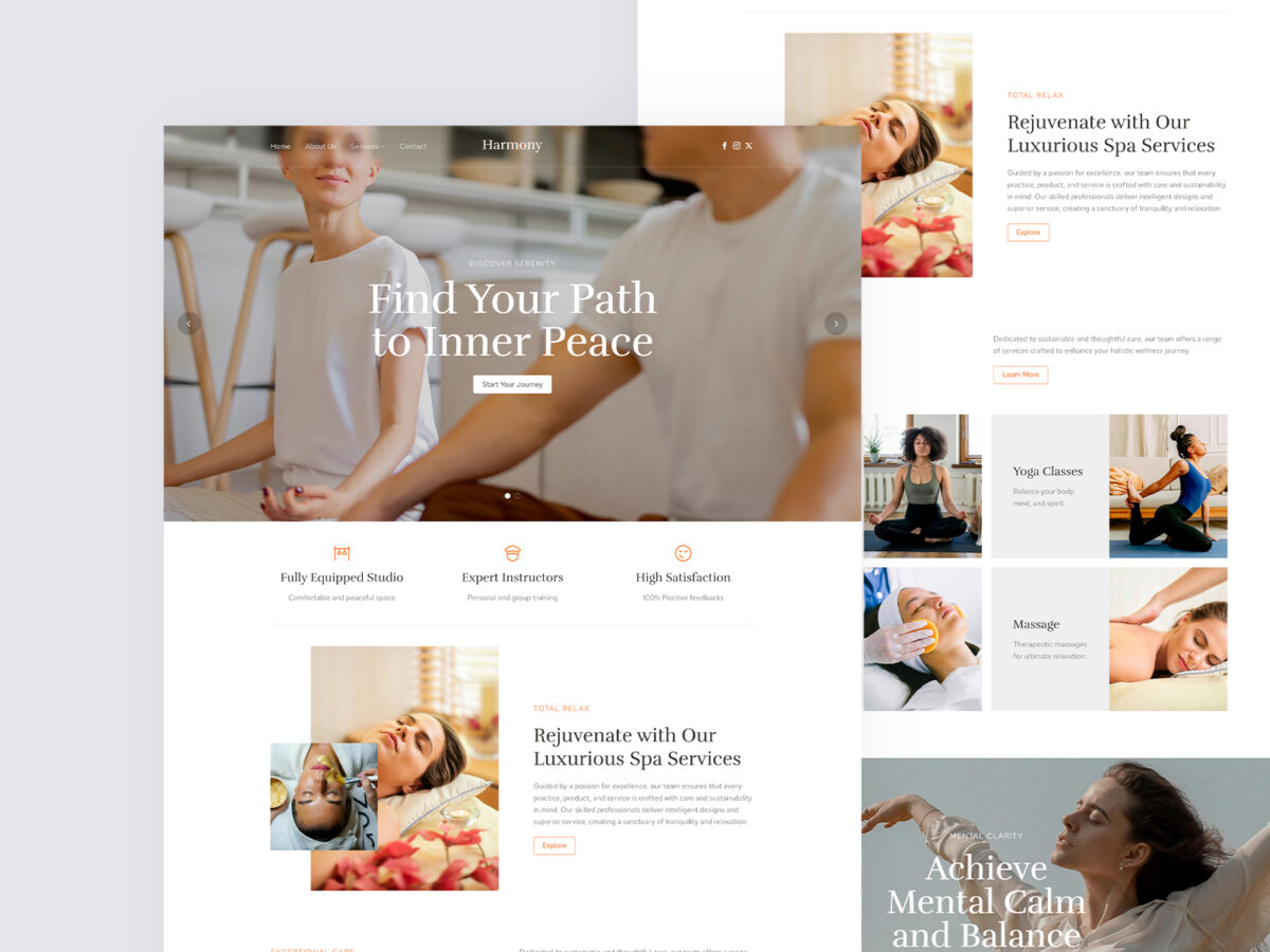 harmony yoga custom flatsome template pages